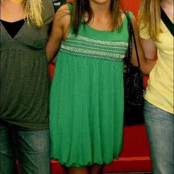 Sequin Hearts Green Bubble Dress - Size Medium - Picture 7 of 7